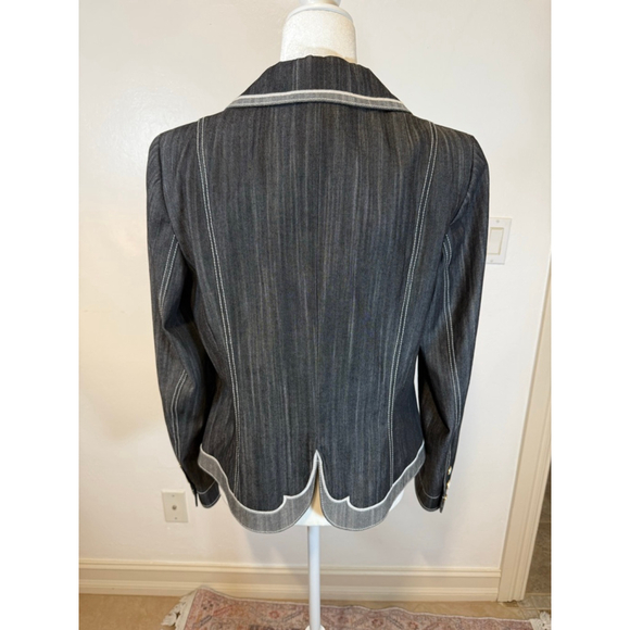 Escada Black & White denim Blazer, Size 42 - Picture 2 of 15